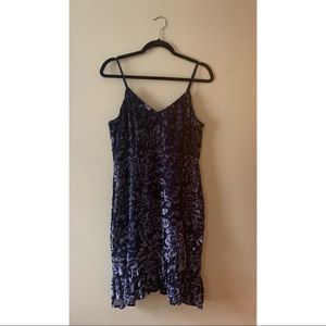 Sugar Lips Floral Burn Out Velvet Slip Dress